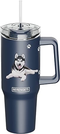 Serengeti Stainless Steel Dog Pattern Insulated Travel Mug - 40 oz.