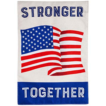 Stronger Together Burlap Garden Flag - 12.5 x 18