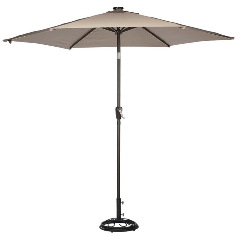 Living Accents Tiltable Lighted Solar Umbrella - 9'