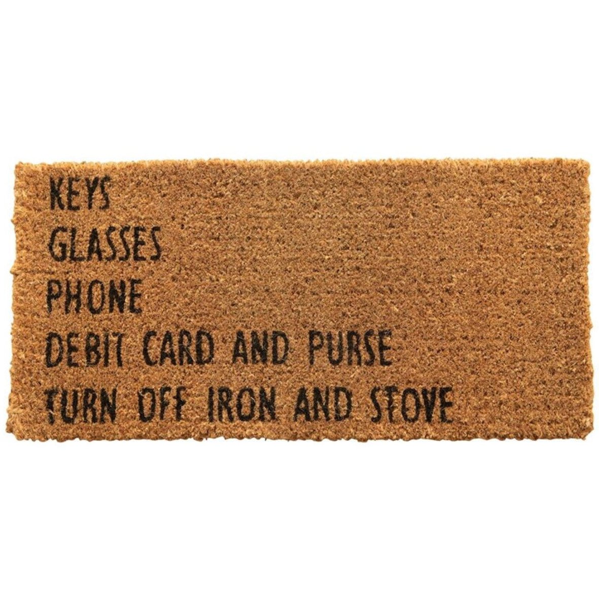 Keys, Glasses, Phone Coir Doormat - 32 x 16