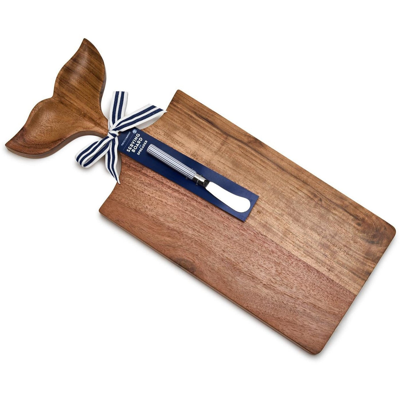 Oh Whale! Wooden Serving Board w/ Spreader - 8 x 14