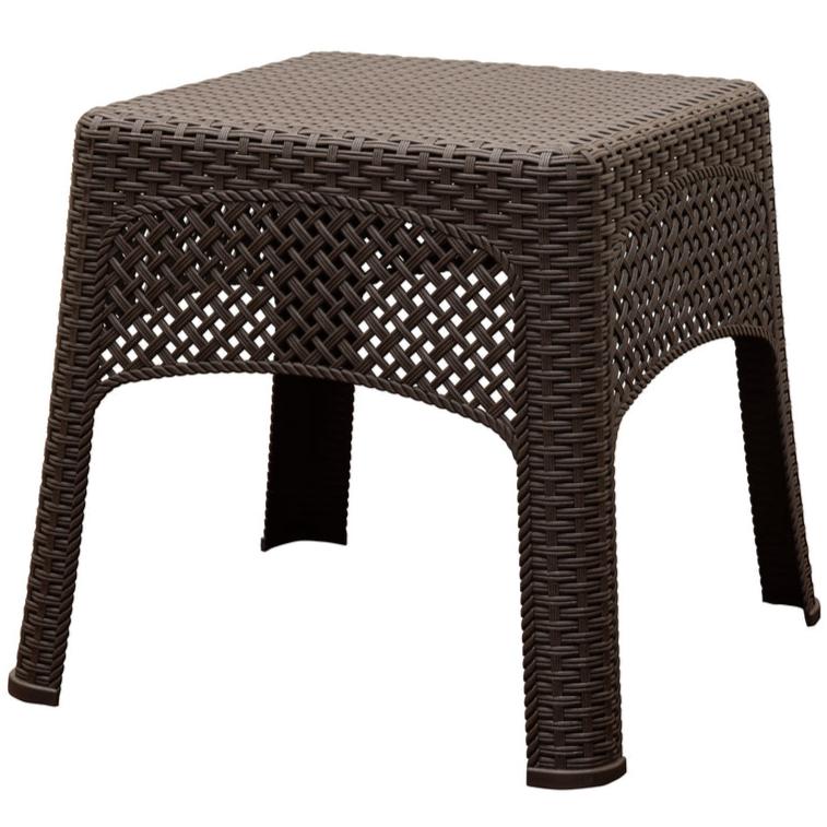 Adams Square Woven Resin Side Table (Brown) - 18