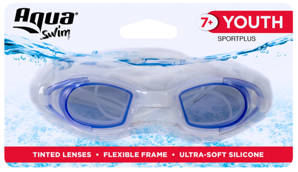 Aqua Swim Youth-Sized Silicone Swimming Goggles