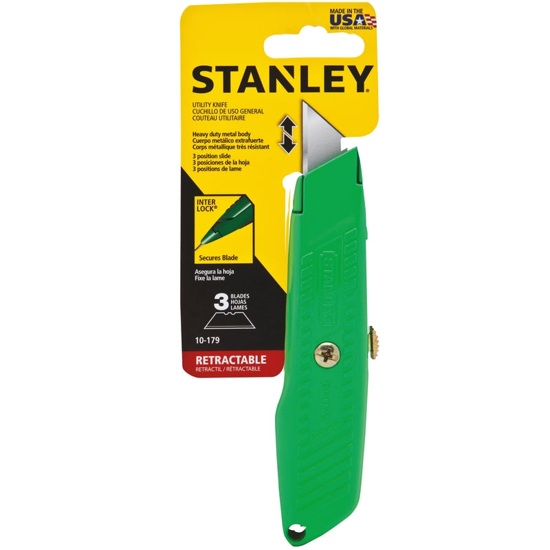 Stanley Retractable Hi-Vis Utility Knife (Green)