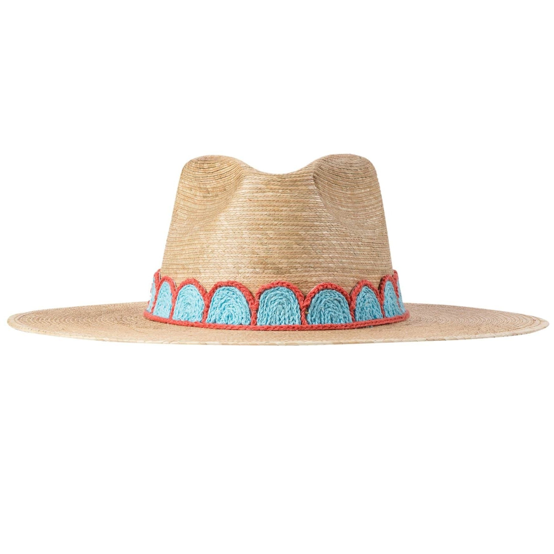 Gloria Turquoise Crochet Palm Hat