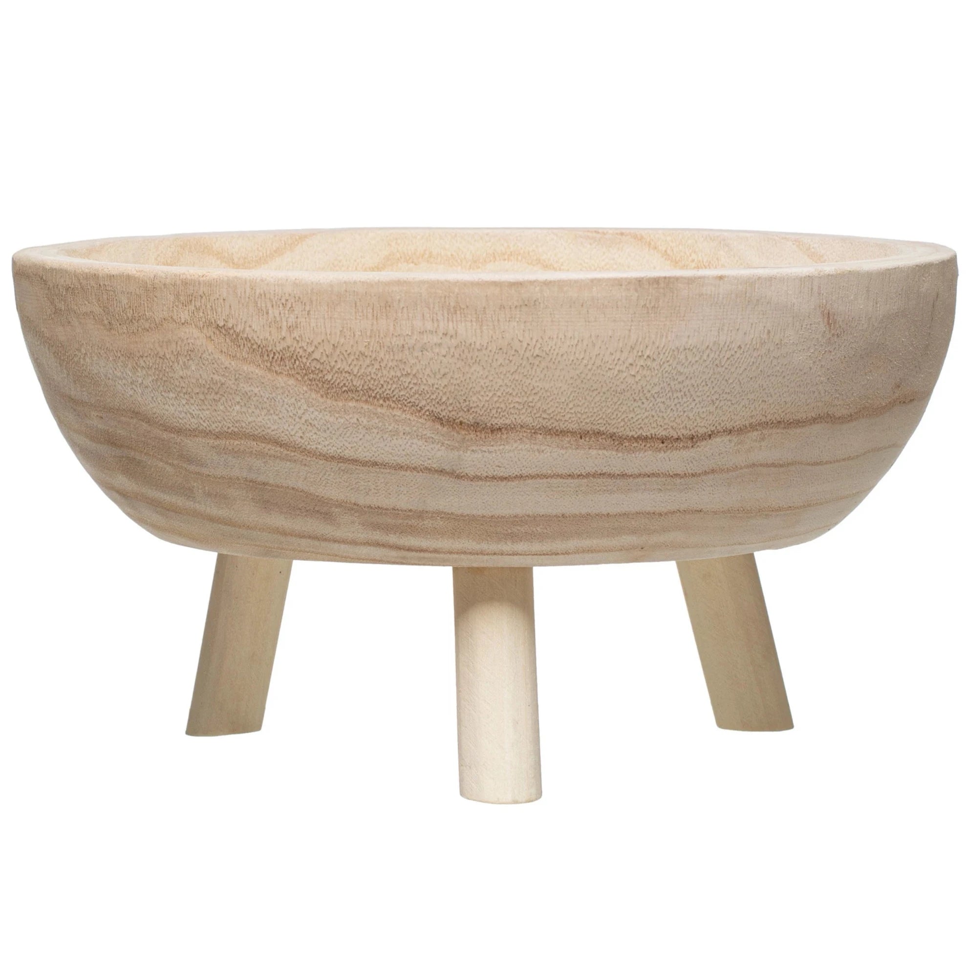 Paulownia Wood Footed Bowl - 11.75