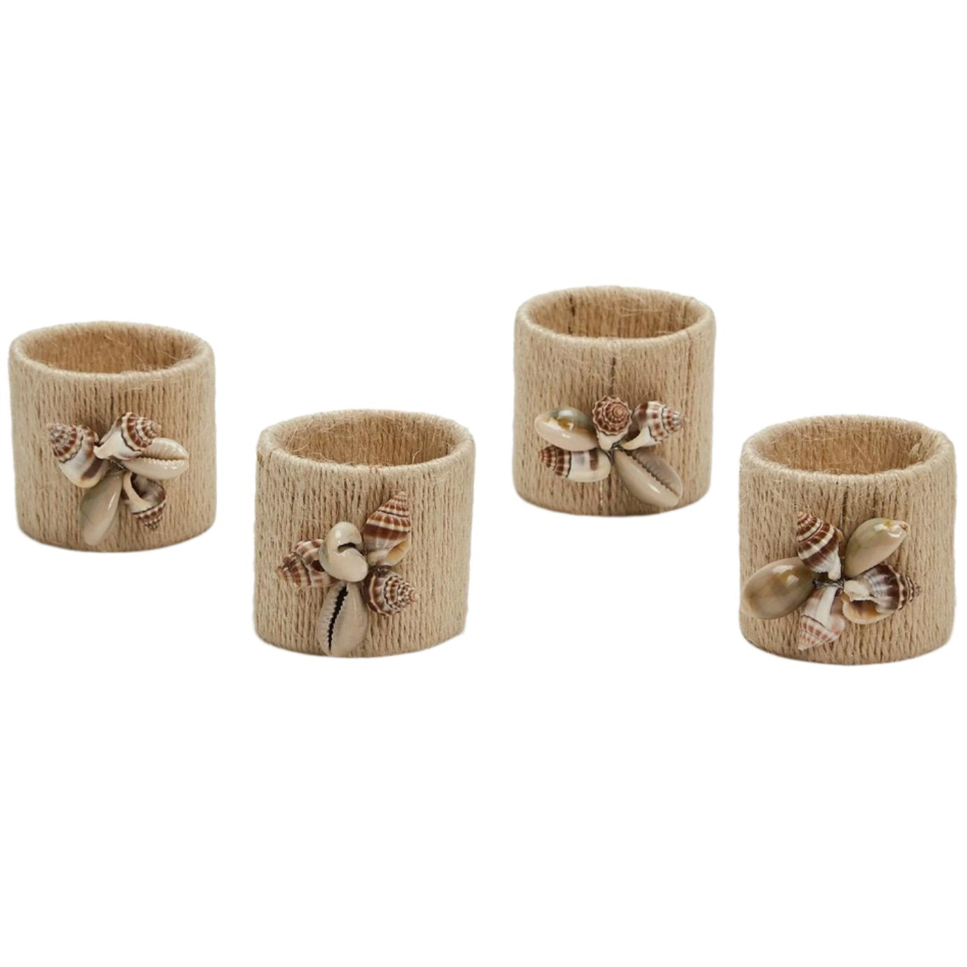 Seashell Jute Napkin Rings - 4 pc.