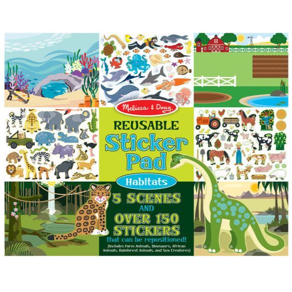 Animal Habitats Reusable Sticker Pad - 150 pc.