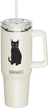 Serengeti Stainless Steel Cat Pattern Insulated Travel Mug - 40 oz.