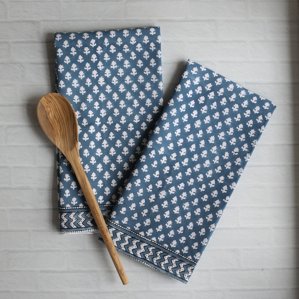 Pacific & Rose Block-Printed Kitchen Towels - 2 pc.