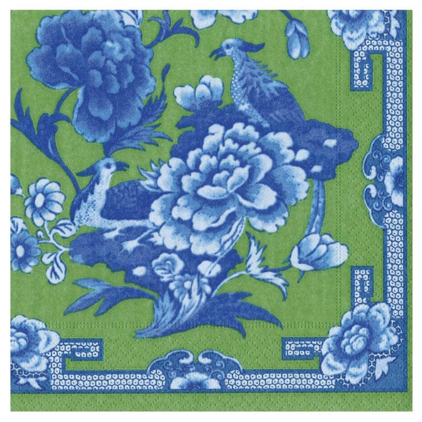 Blue/Green Birds & Flowers Paper Napkins