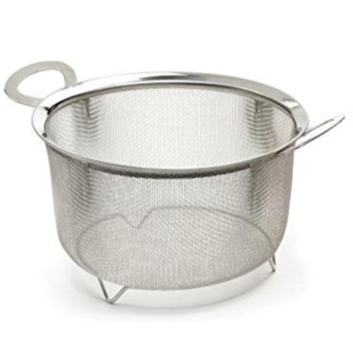 RSVP Wide Rim Stainless Steel Mesh Basket - 8