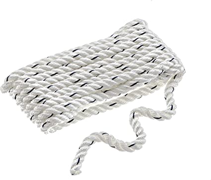 Nylon Dock Line, 3-Strand Twisted - White