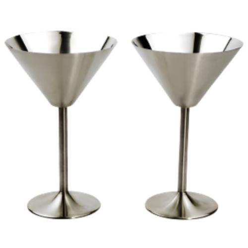 RSVP Stainless Steel Martini Glasses - 2 pc.