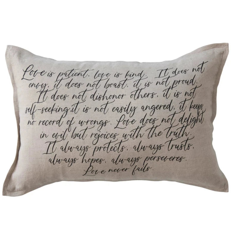 Love is... Linen Lumbar Pillow - 24 x 16