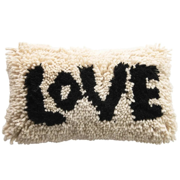 Love Wool Shag Lumbar Pillow - 24 x 14