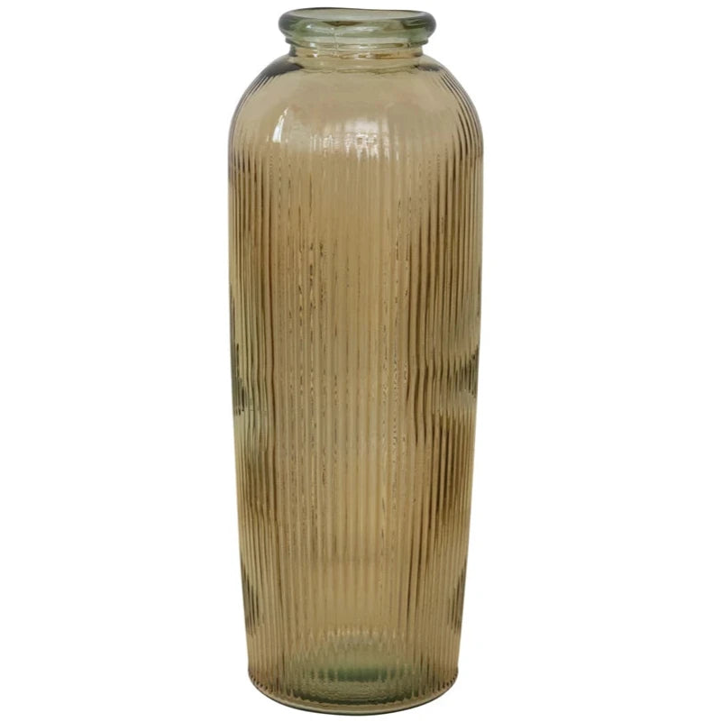 Recycled Glass Ribbed Citrus Vase - 27.5