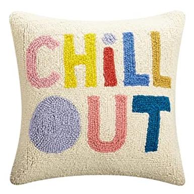 Chill Out Wool Hook Pillow - 14 x 14