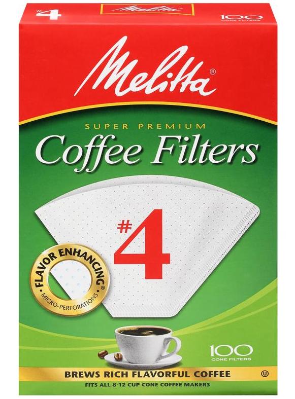 Melitta #4 Cone Coffee Filters (for 8-12 Cup Brewers)