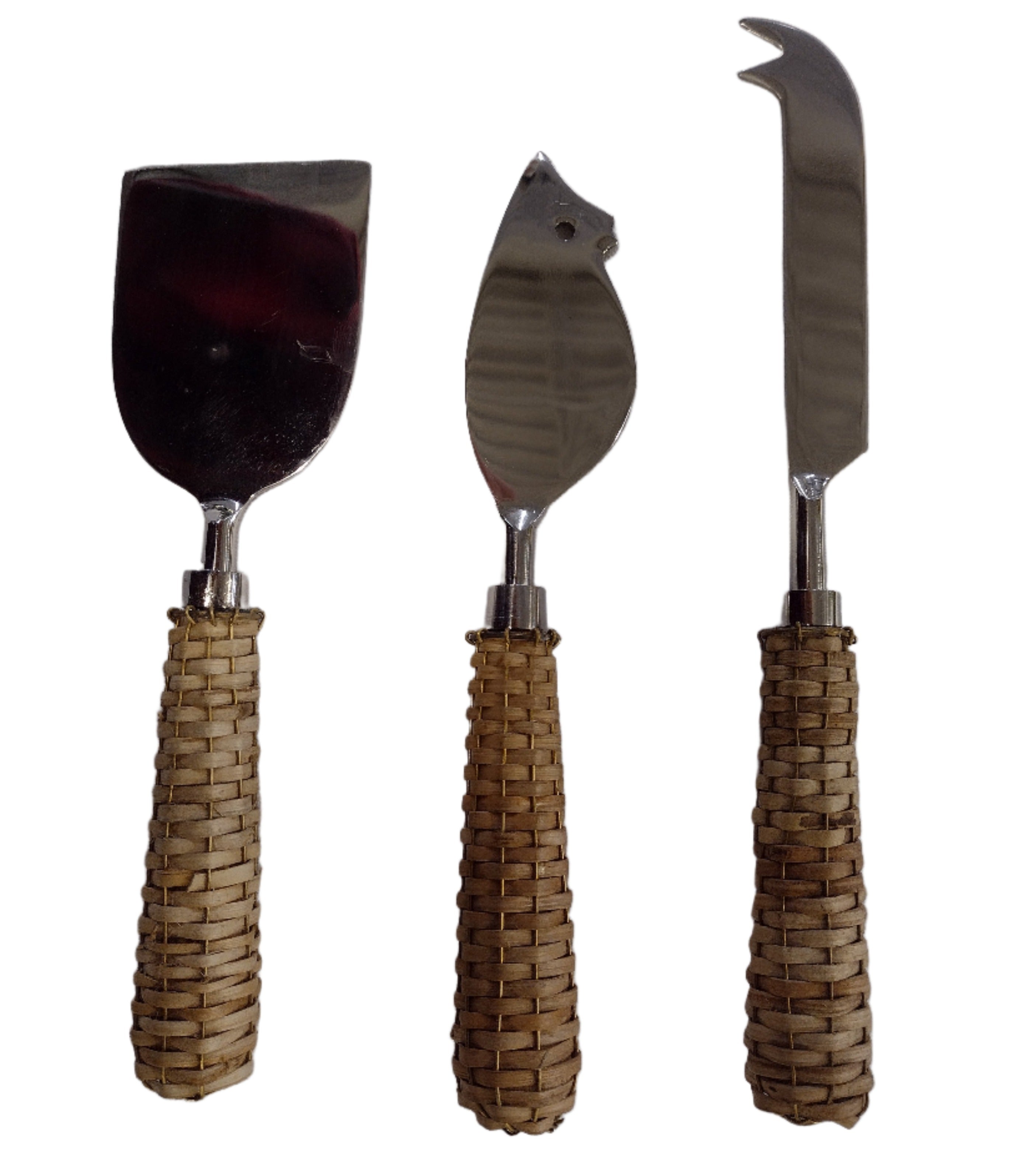 3-Piece Basketweave Handle Cheese Serving Set