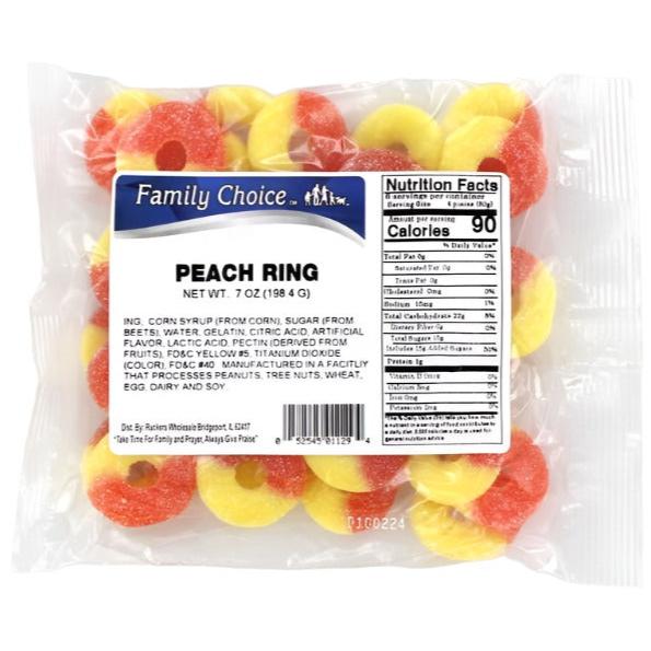 Family Choice Peach Rings - 7 oz.