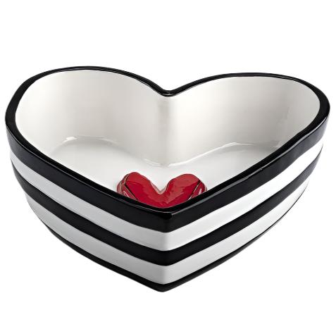 Stoneware Red Heart Dish - 6