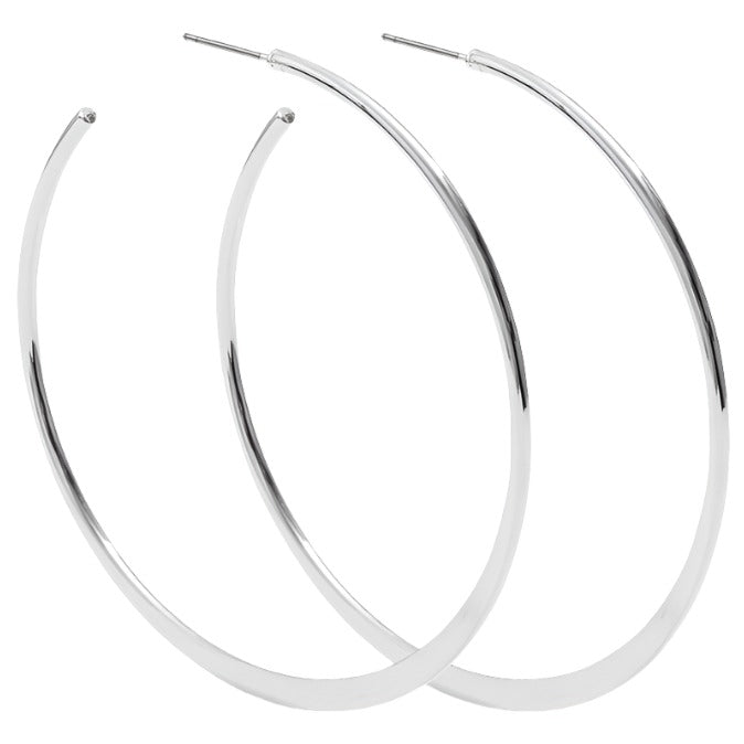 Large Delicate Plated Brass Hoop Earrings