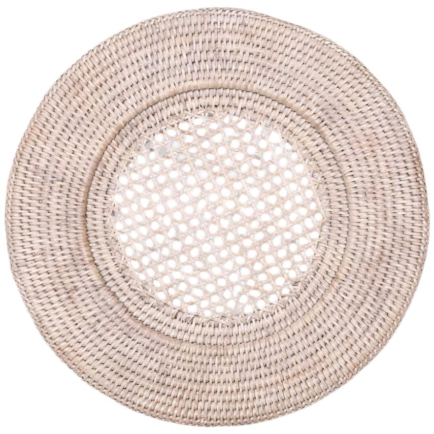 Natural Rattan Hand-Woven Plate Charger - 12.5