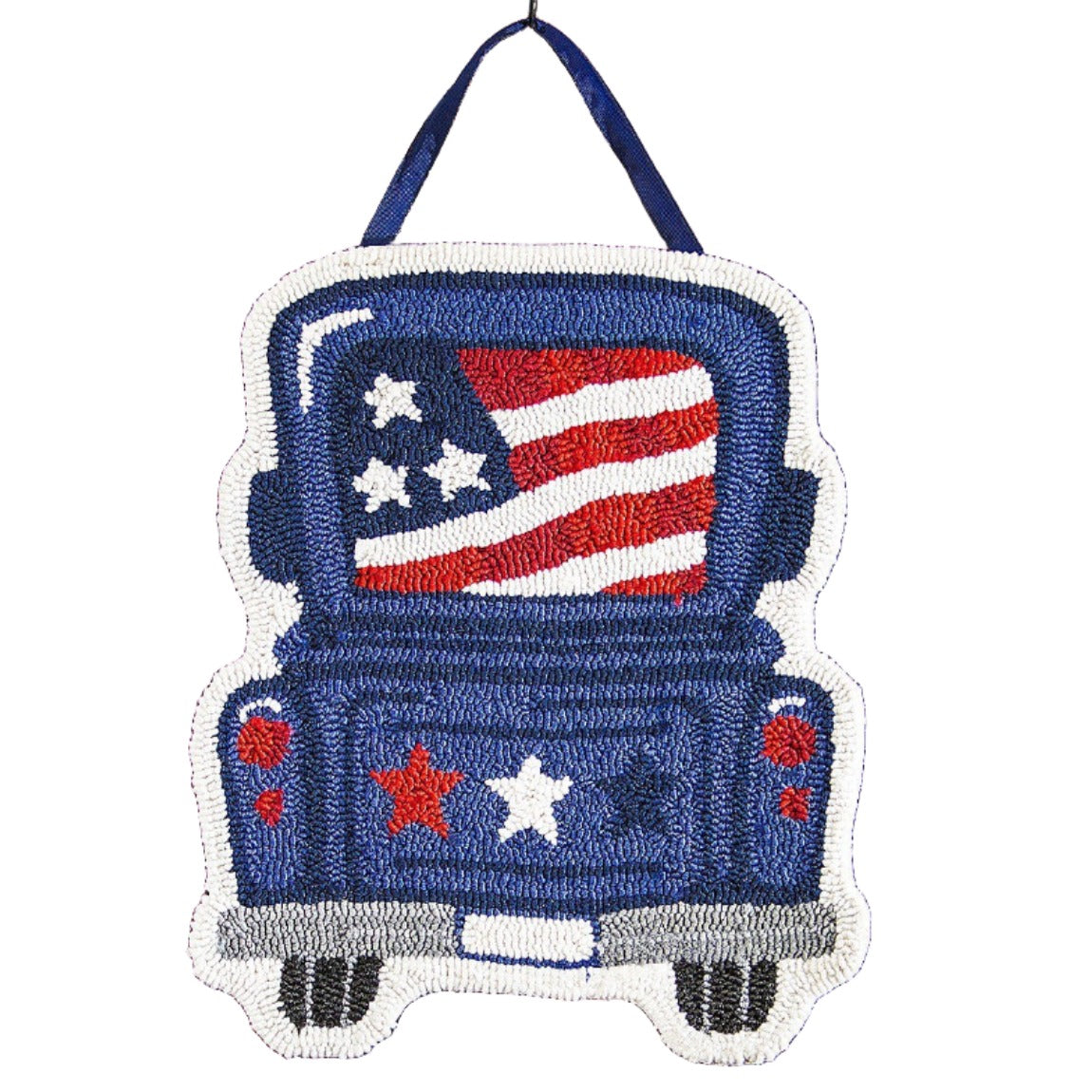 Patriotic Truck Hooked Polyester Door Hanger