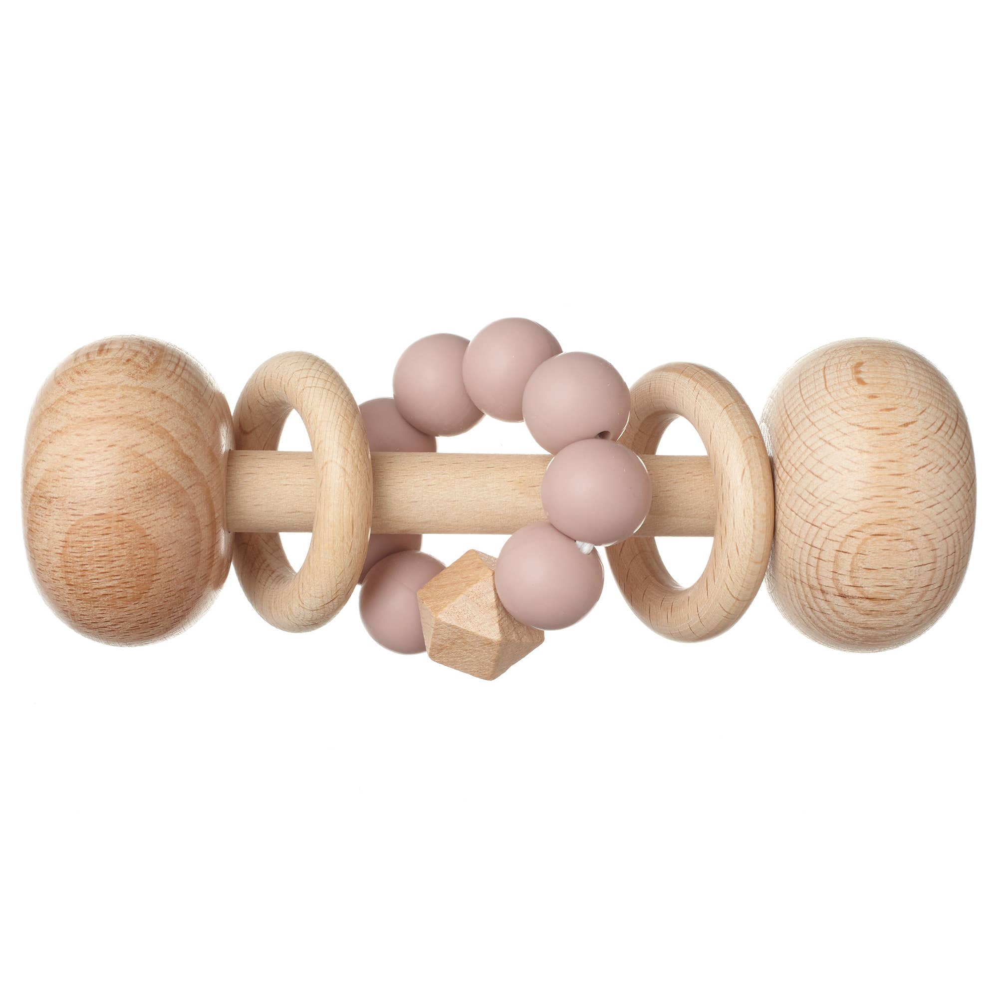 Ali + Oli Wooden Baby Rattle w/ Silicone Beads