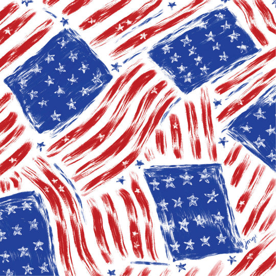 Fourth of July Stars & Stripes Paper Luncheon Napkins - 40 pc.