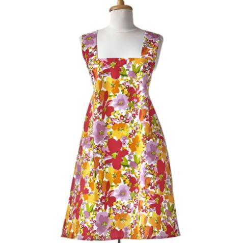 Springtime Floral Pinafore Cotton Apron