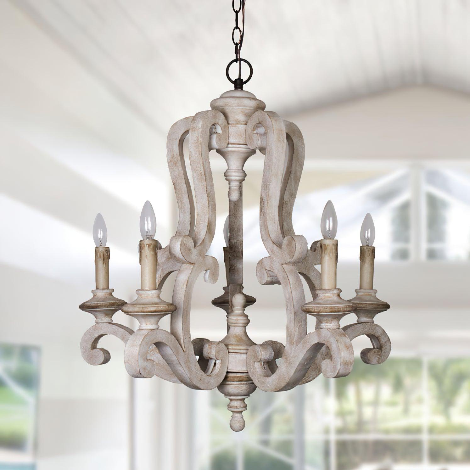 Parrotuncle Wooden Candle Chandelier