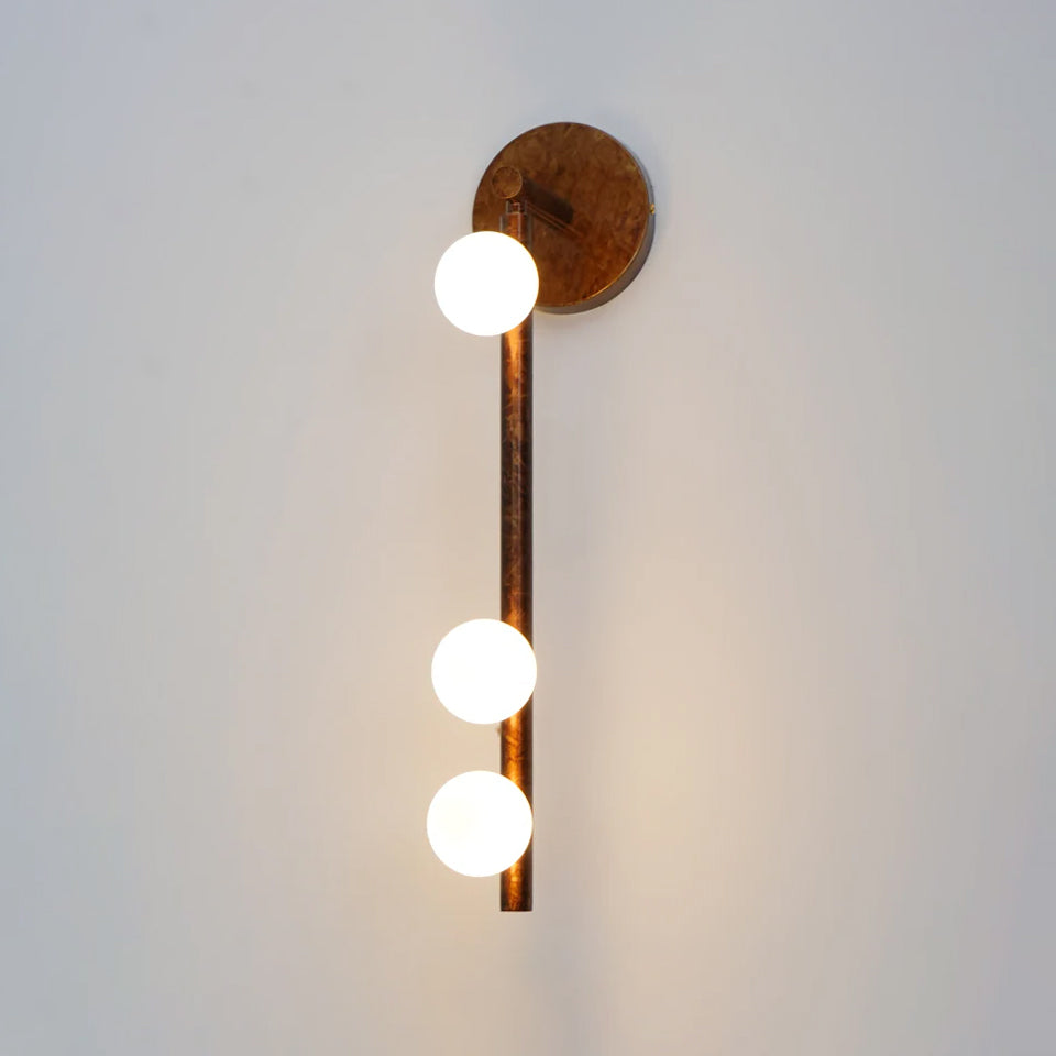 Brass Glass Tube Wall Lamp