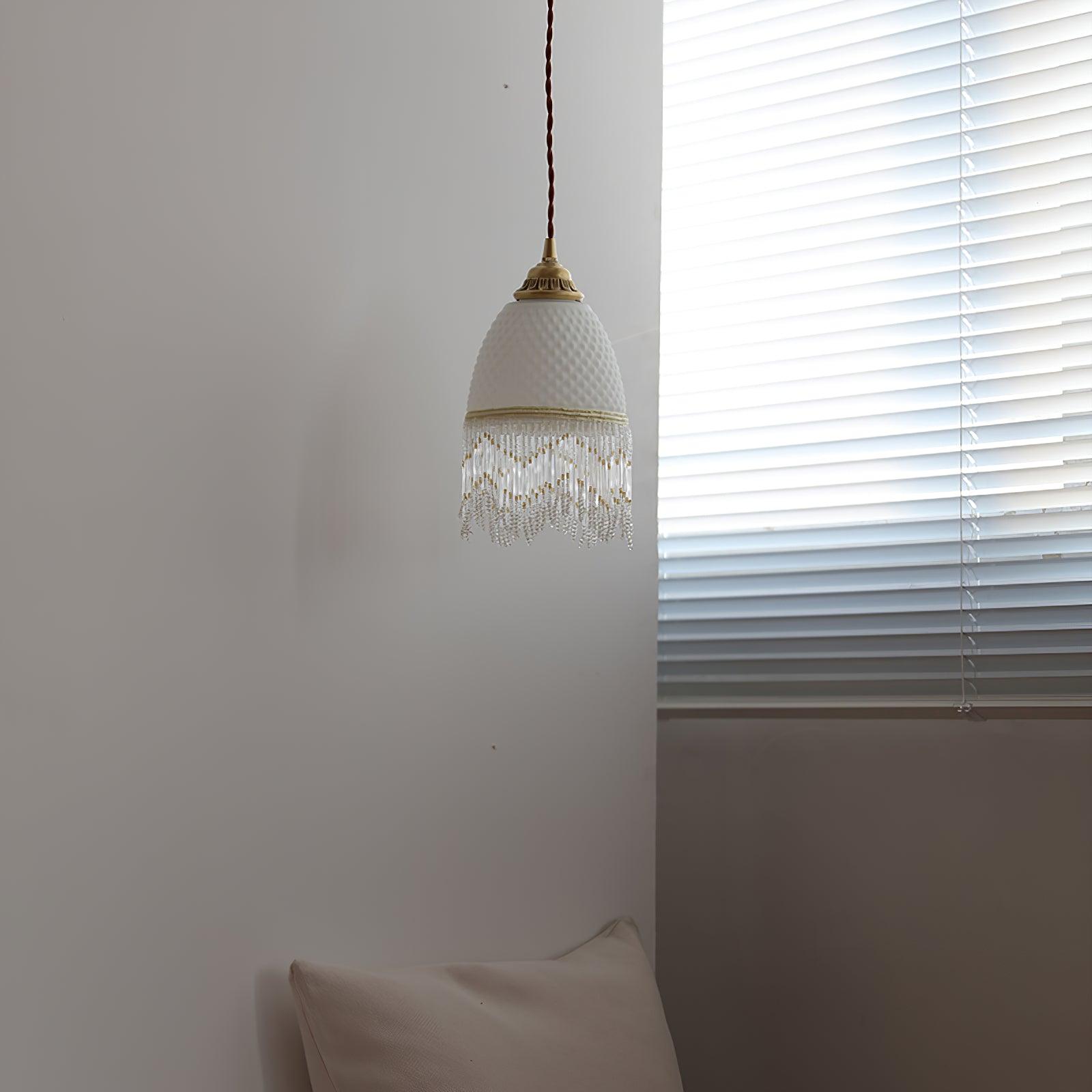 Mesh Tassel Glass Pendant Light