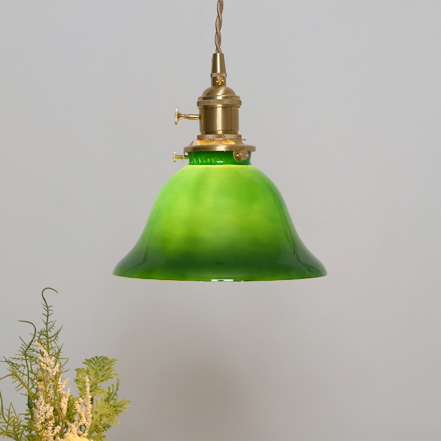 Green Bell Pendant Light