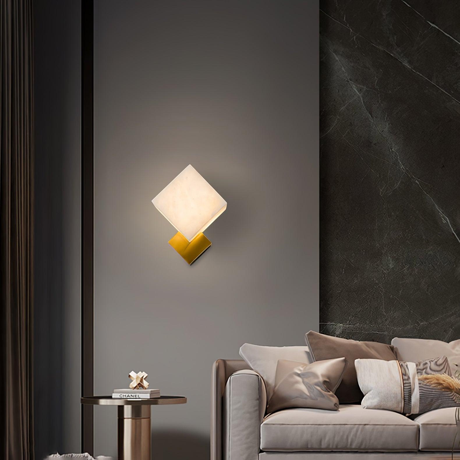 Block Alabaster Wall Sconce