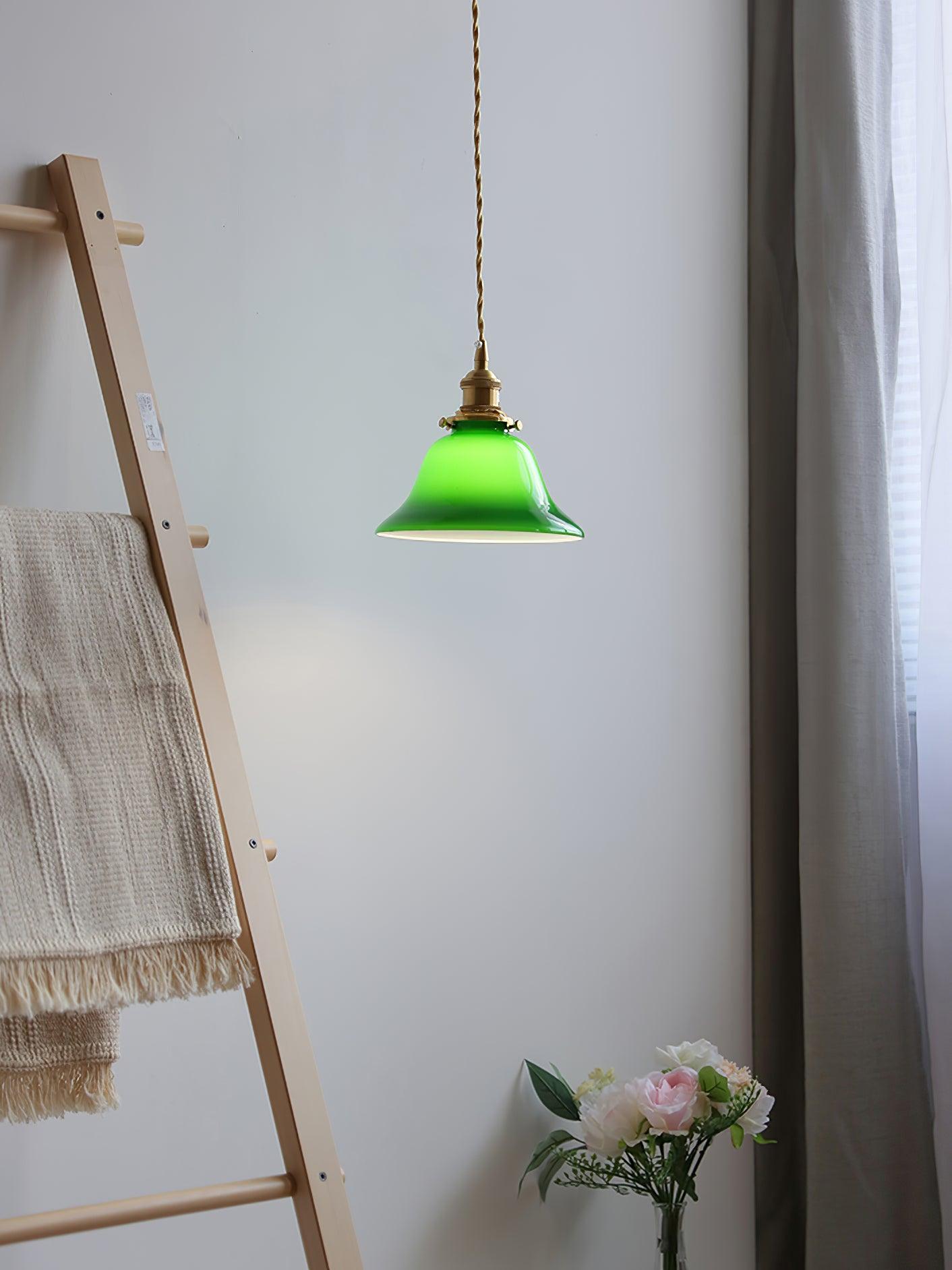 Green Bell Pendant Light