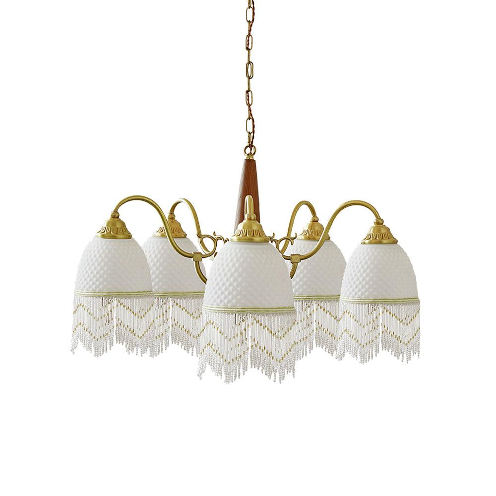 Mesh Tassel Glass Chandelier