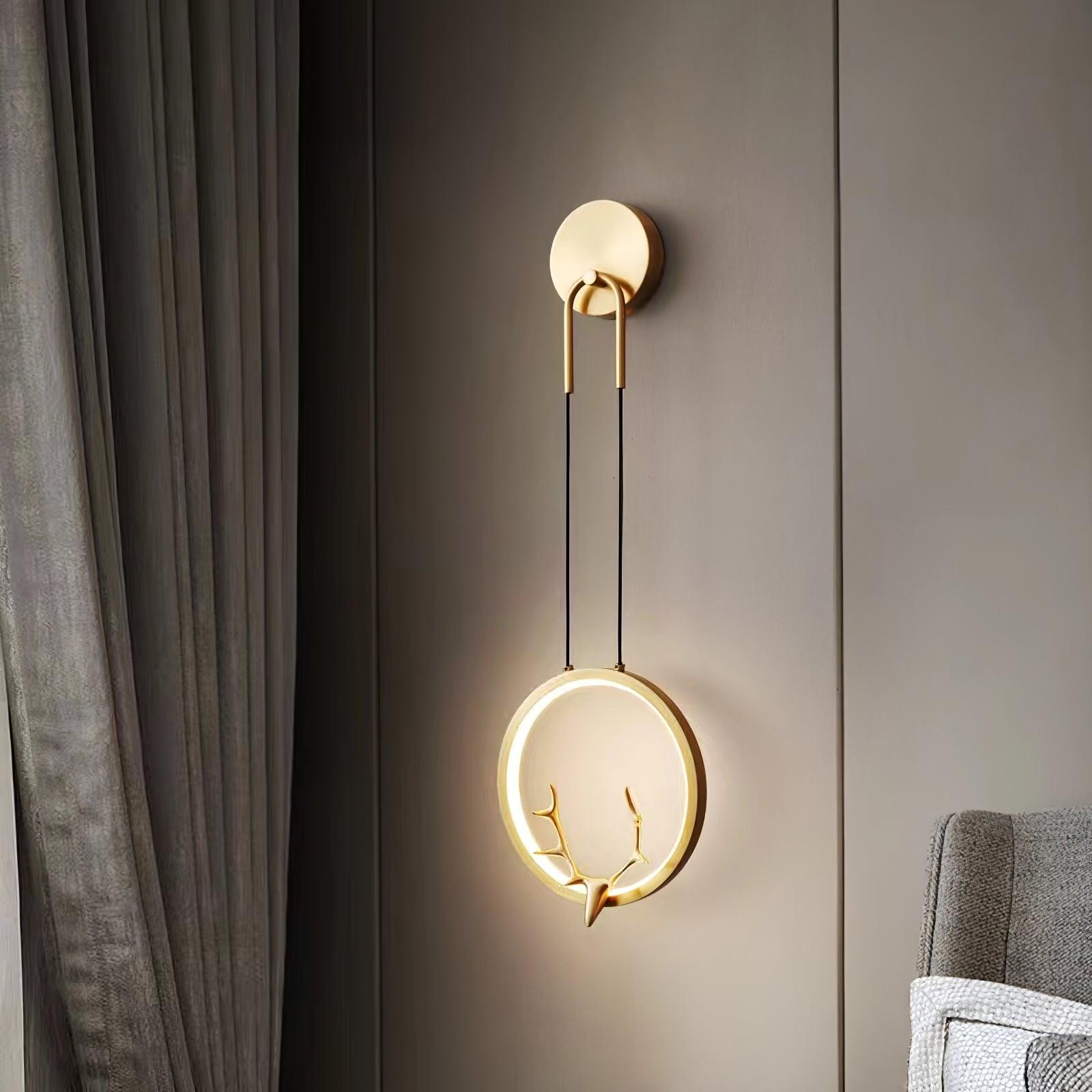 Golden Antler Wall Light