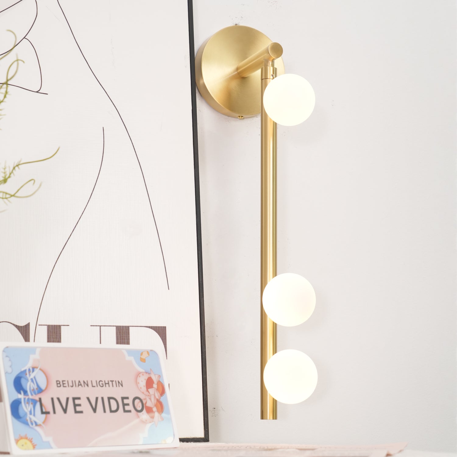 Brass Glass Tube Wall Lamp