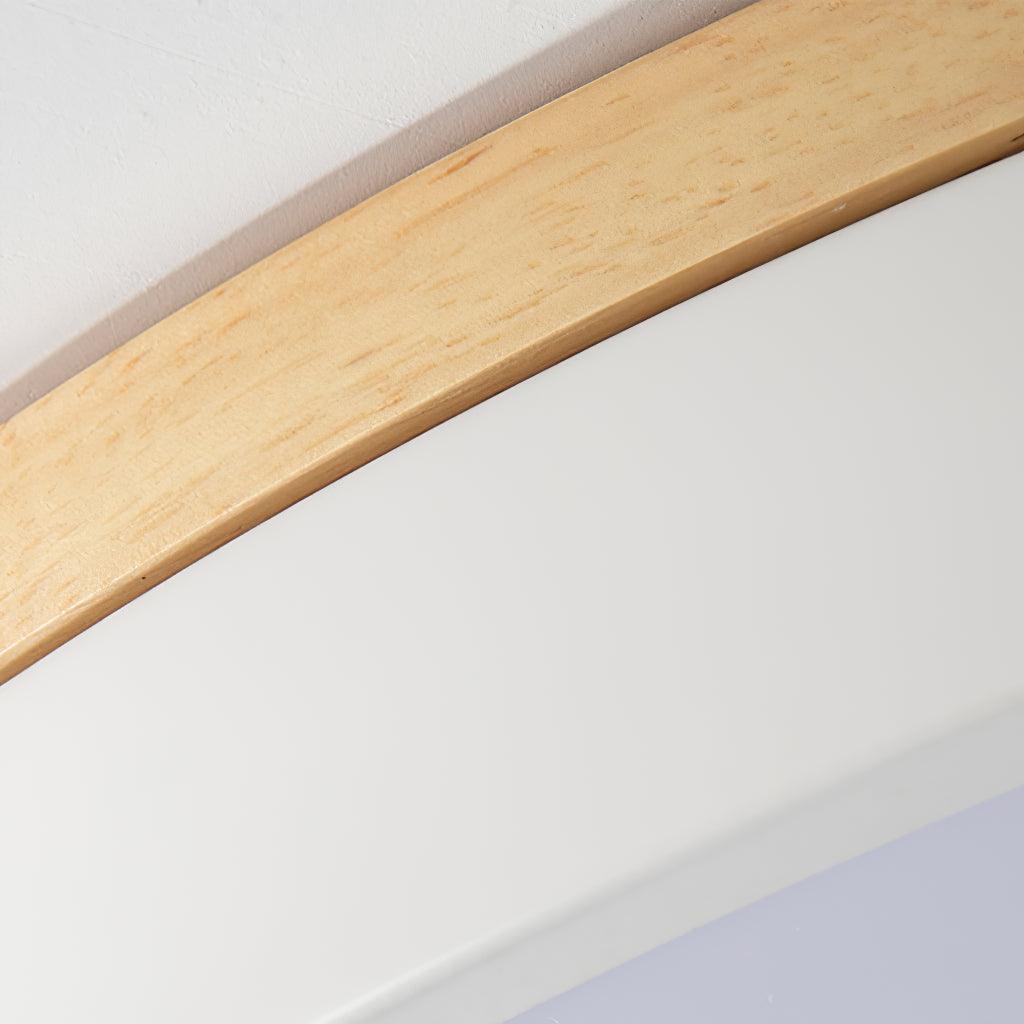 White Round Wooden Ceiling Lamp