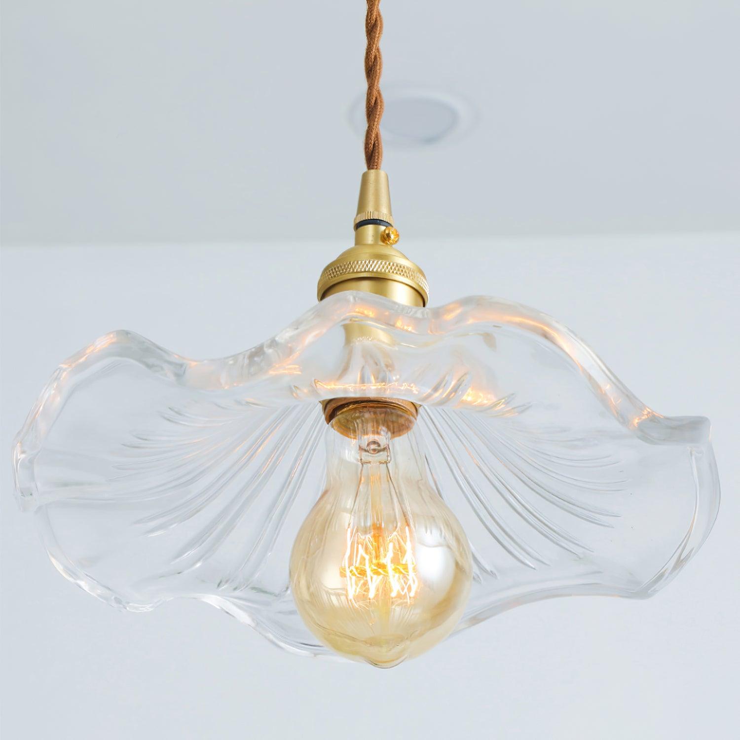 Glass Hibiscus Flower Pendant Light