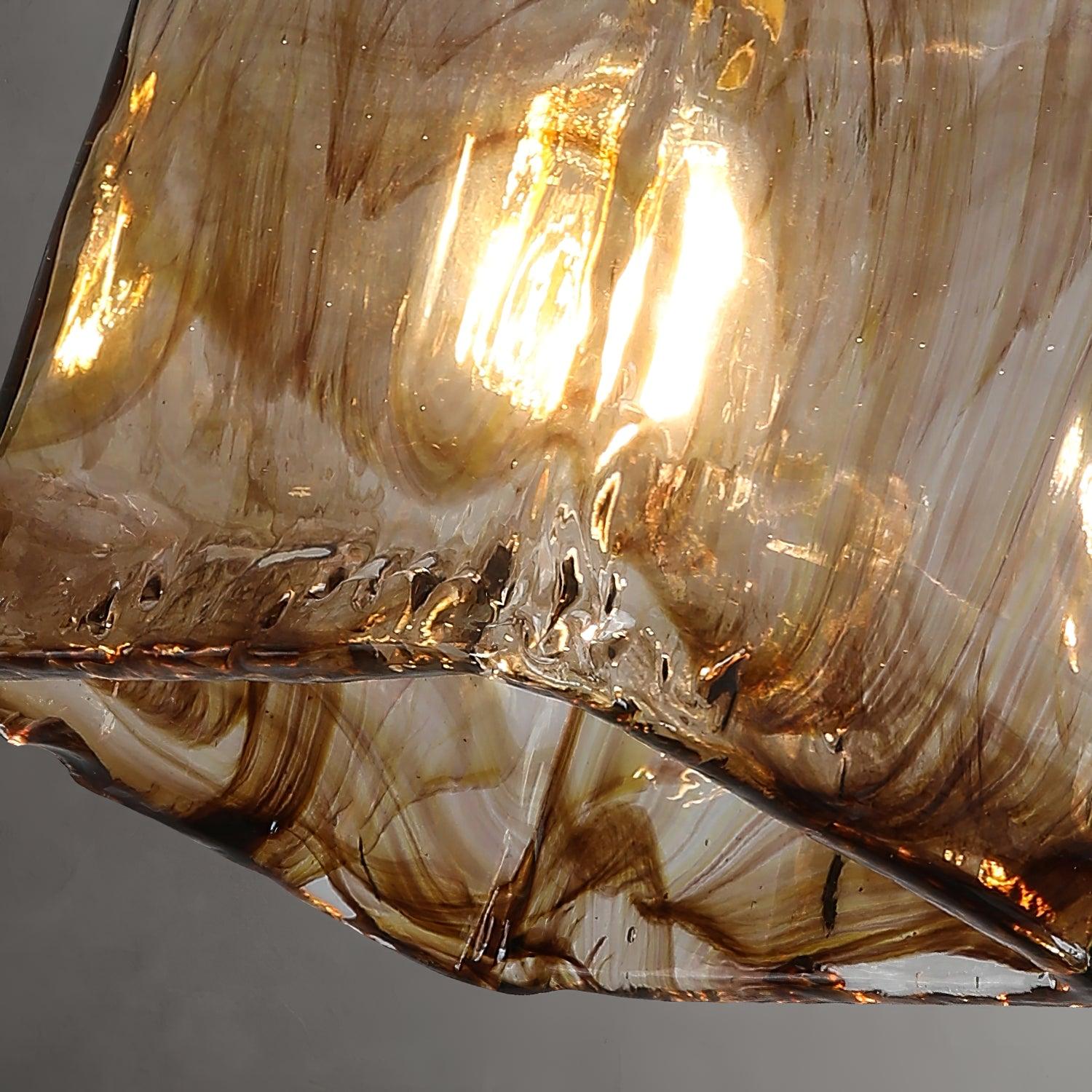 Vintage Brown Glass Pendant Light