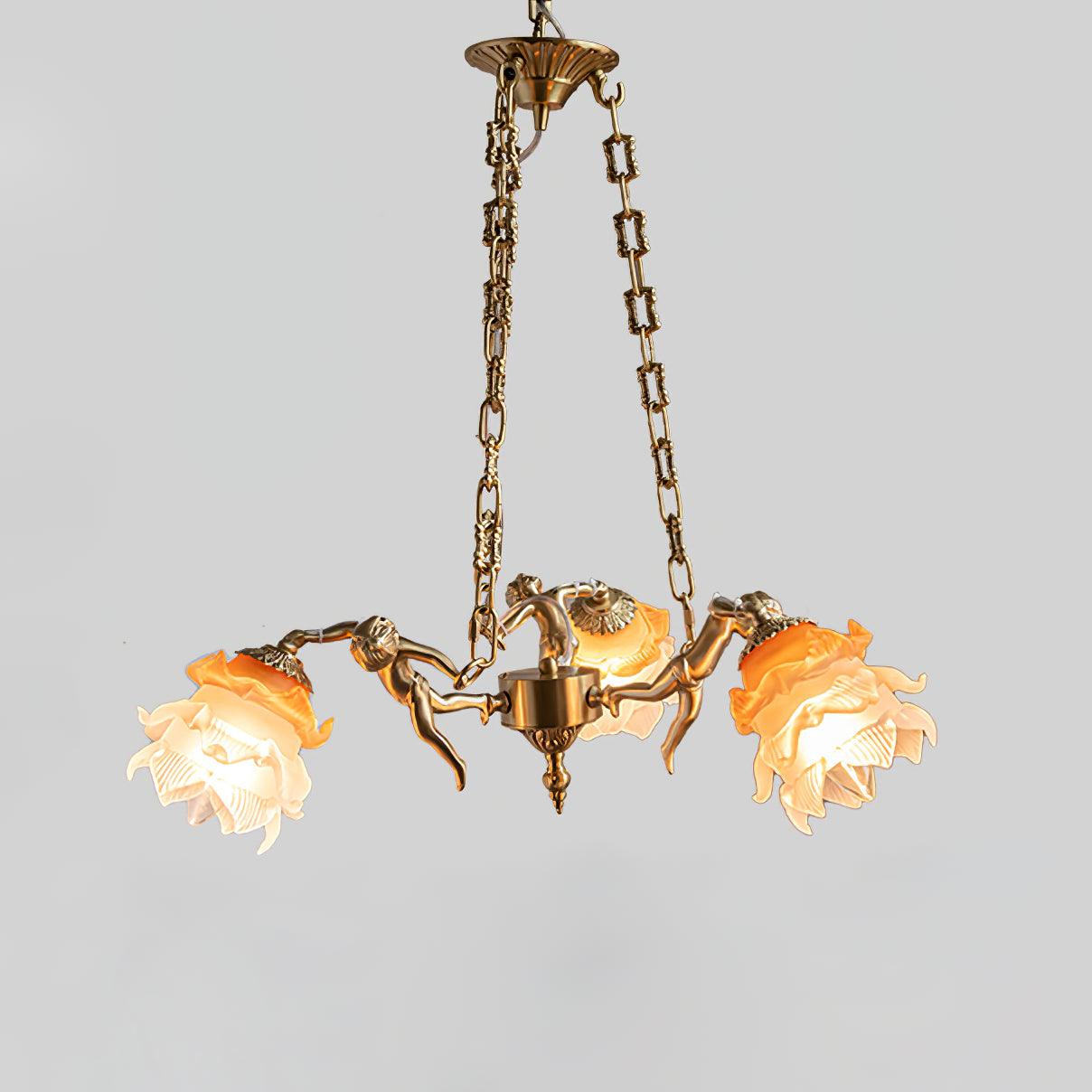 Putti Statuettes Brass Suspension