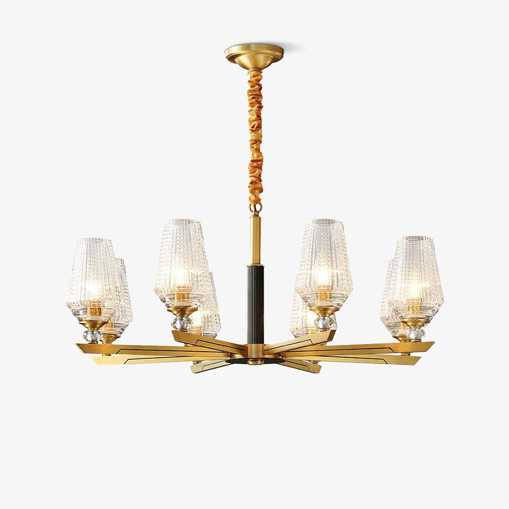 Orrefors Brass Chandelier