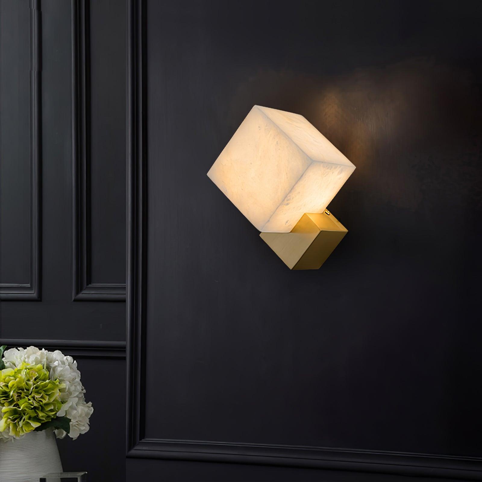 Block Alabaster Wall Sconce