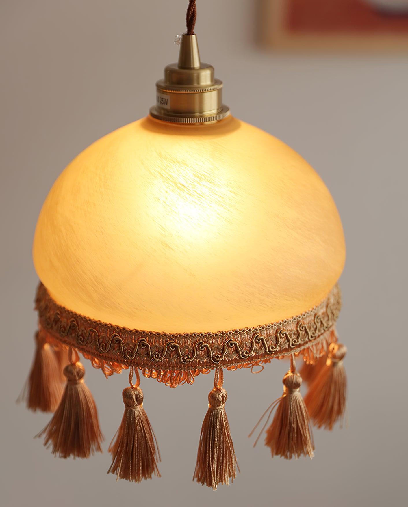 French Tassels Brass Pendant Light