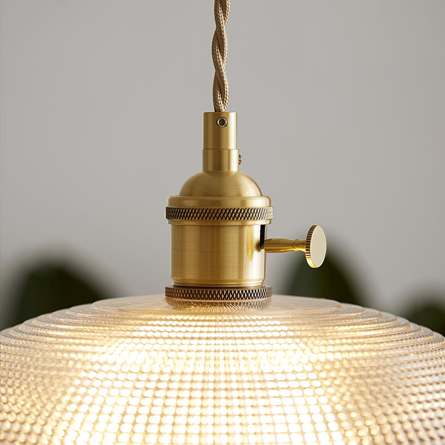 Ribbed Spiral Pendant Light