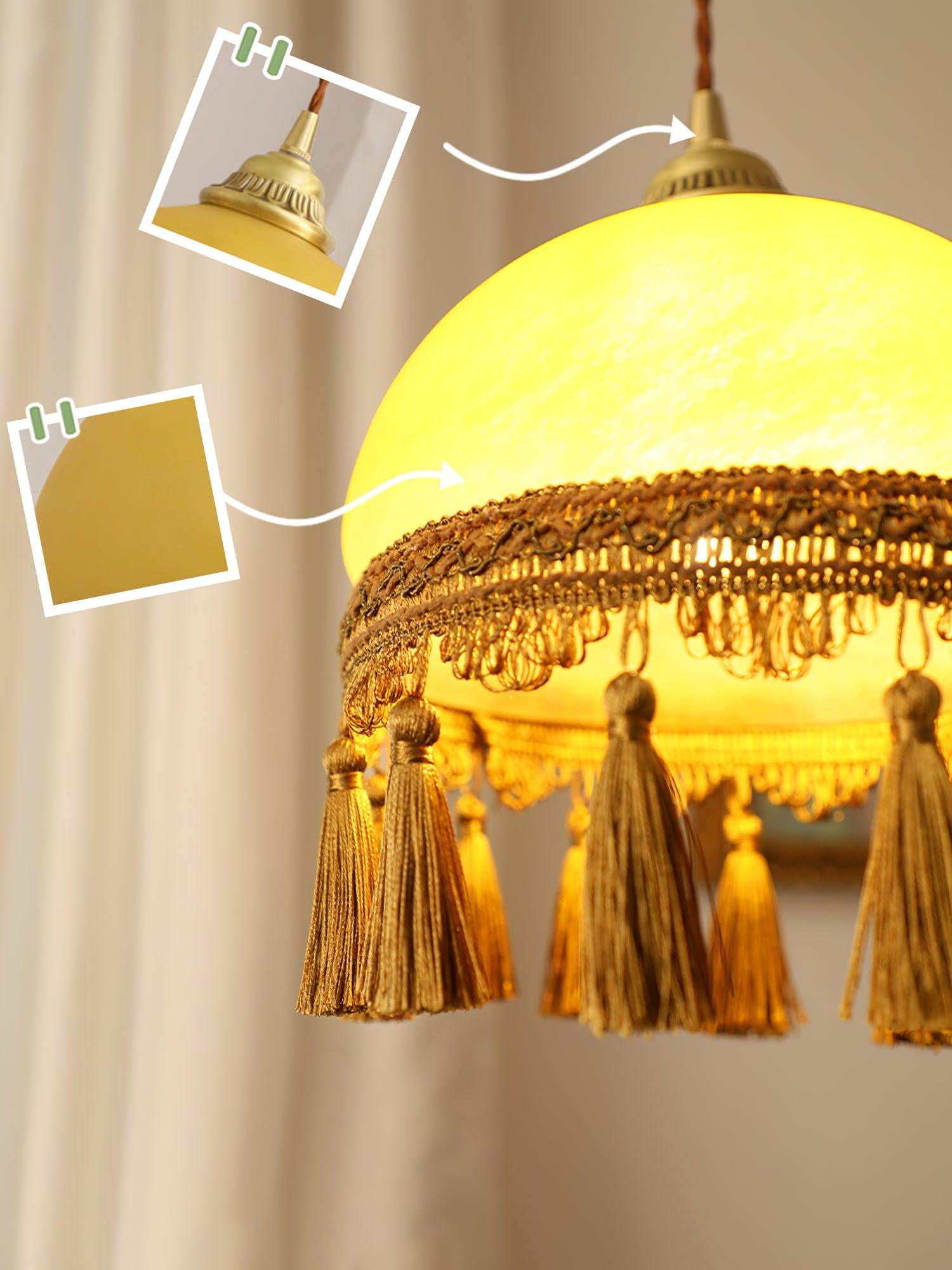 French Tassels Brass Pendant Light